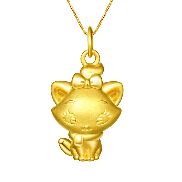 迪士尼玛丽猫系列3D黄金吊坠正面全身款